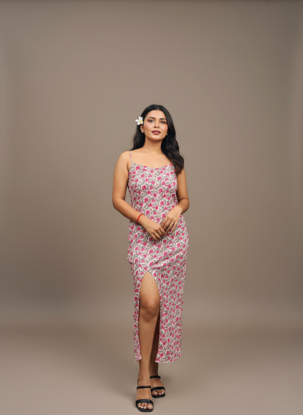 Tropical Bloom Slit Dress