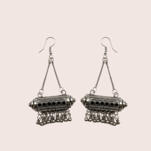 Zara Oxidized Barrel Earrings
